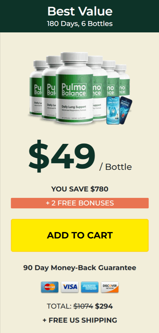 Pulmobalance  price 6 bottle